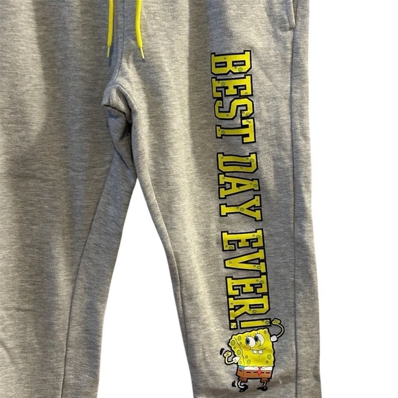 Nickelodeon SpongeBob "Best Day Ever" Lounge Pants Gray Unisex L - Picture 2 of 9